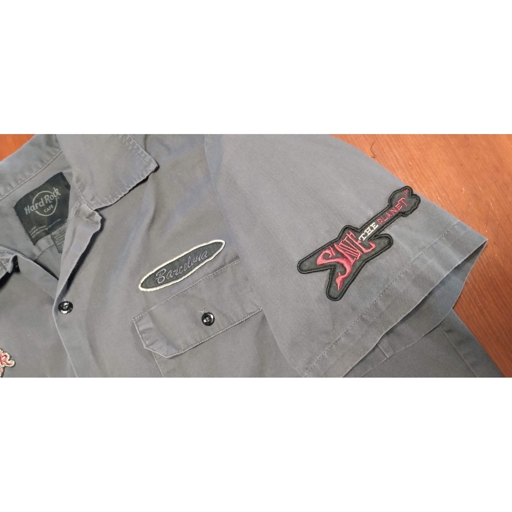 Hard‎ Rock Cafe BARCELONA Mechanic Work Shirt XL Trucker Grunge Save the Planet
